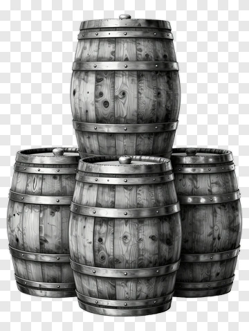 Stack Of Wooden Barrels PNG