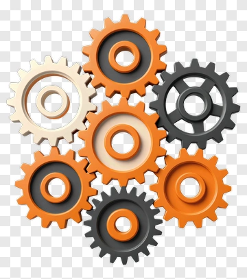Colorful Gears Arrangement PNG