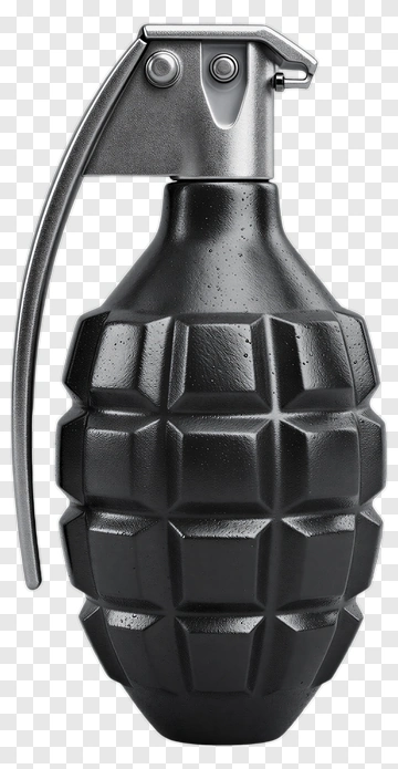 Black Hand Grenade PNG