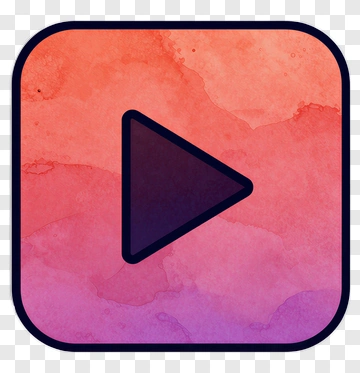 Play Button Icon With Watercolor Background PNG