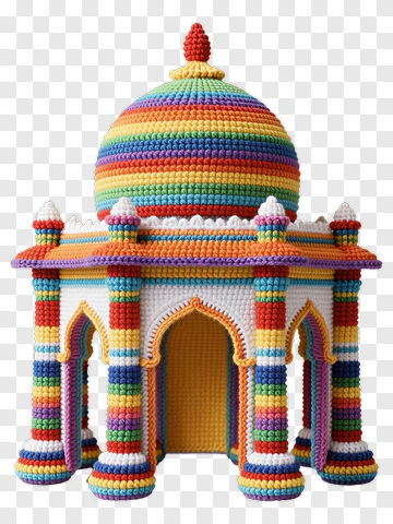 Colorful Felt Mosque PNG