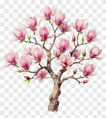 Colorful Magnolia Tree PNG