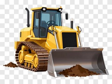 Cartoon Bulldozer With Dirt PNG