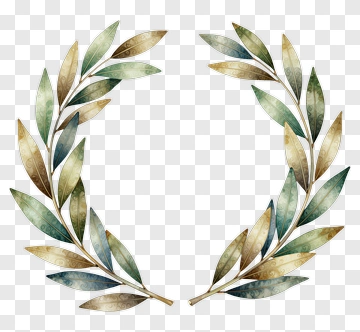Watercolor Olive Leaf Wreath PNG