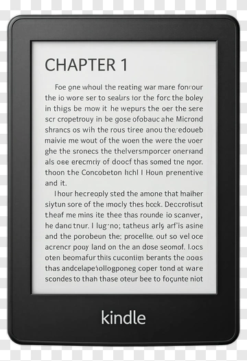 Kindle E-Reader Displaying Chapter 1 Text PNG