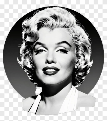 Black And White Portrait Of Marilyn Monroe PNG