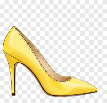 Yellow High Heel Shoe PNG