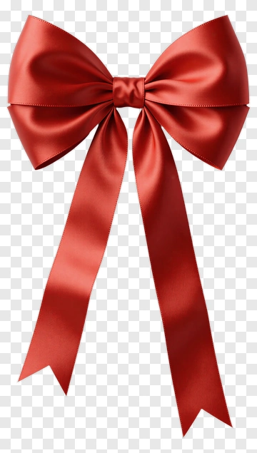 Red Satin Bow PNG