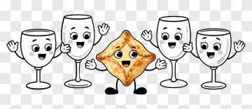 Cartoon Biscuit Surrounded By Happy Glasses PNG