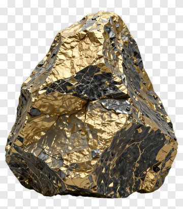Gold And Black Rock PNG