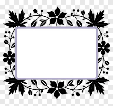 Floral Frame With Decorative Leaves And Flowers PNG