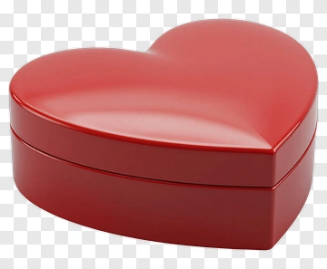 Red Heart-Shaped Box PNG