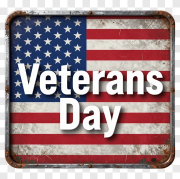 Veterans Day Sign With American Flag PNG