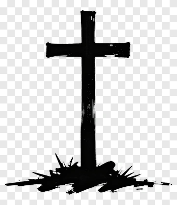 Black Cross On A Grungy Base PNG