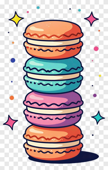 Colorful Stack Of Macarons PNG