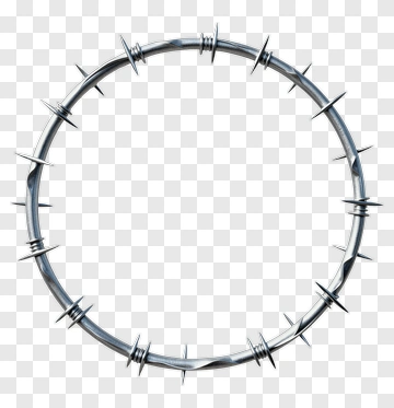 Metal Barbed Wire Circle PNG