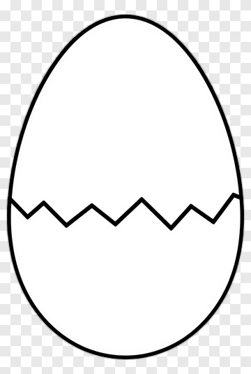 Cracked Easter Egg Outline PNG