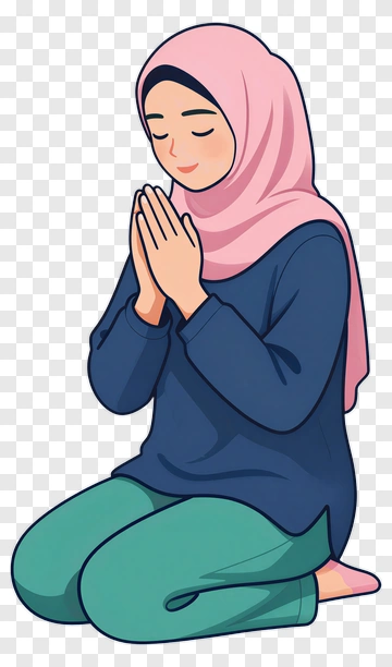 Muslim Woman Praying In A Hijab PNG