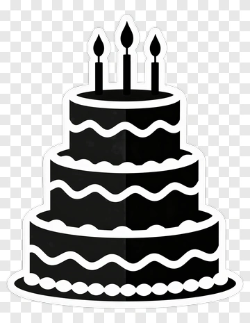 Black Birthday Cake With Candles PNG