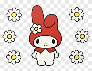 Cartoon Character With Flowers PNG