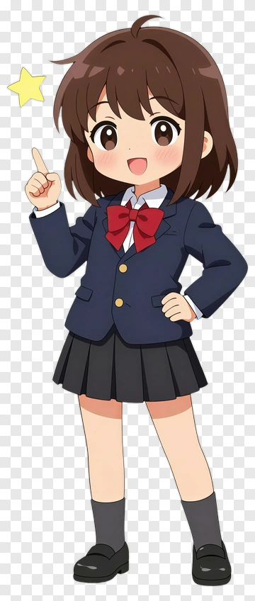 Anime Girl Pointing With A Star PNG