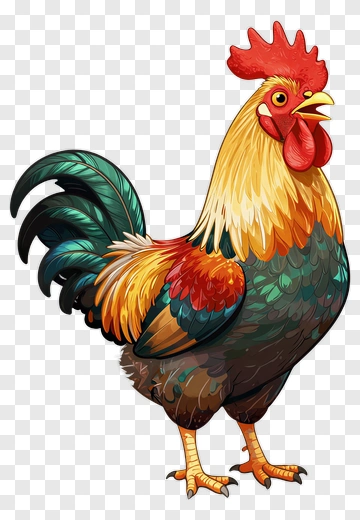 Colorful Rooster PNG