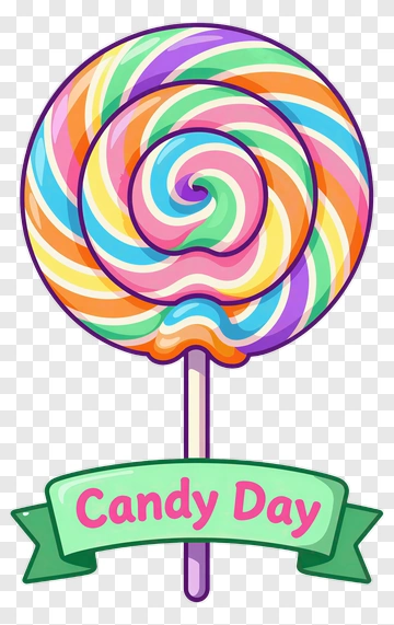 Colorful Lollipop For Candy Day PNG