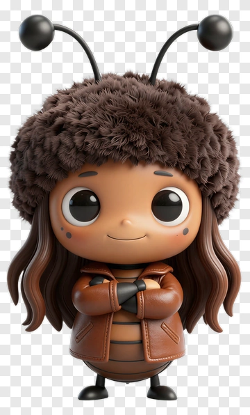 Cartoon Character With Brown Fur Hat PNG
