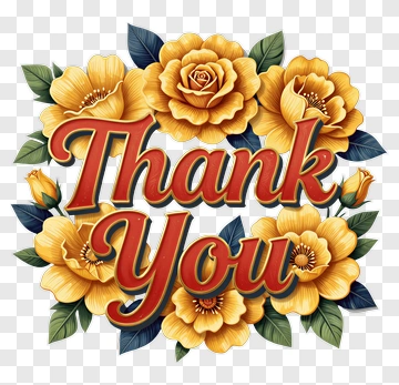 Thank You Floral Design PNG