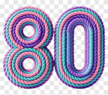 Colorful Rope Number 80 PNG