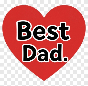 Best Dad Heart Shape PNG