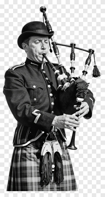 Bagpiper Playing The Bagpipes PNG
