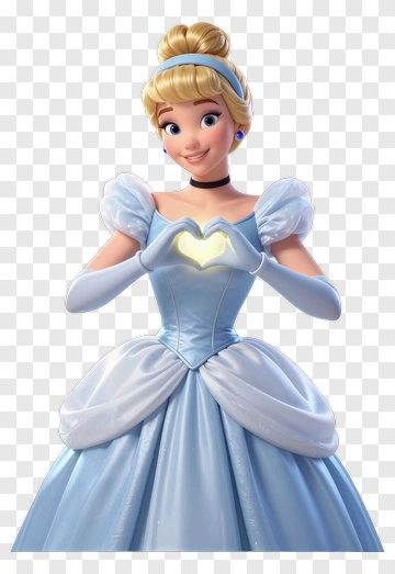 Cinderella Holding A Heart Shape PNG