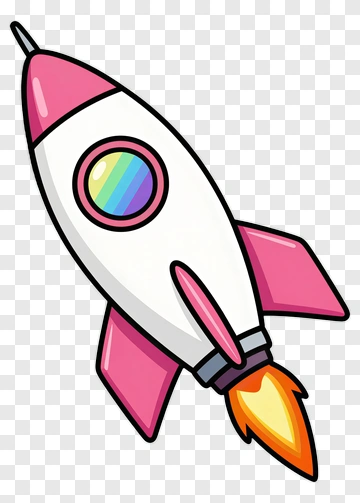 Cartoon Rocket With Colorful Window PNG
