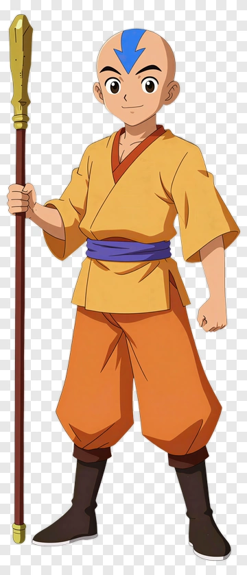 Avatar Character Holding A Staff PNG