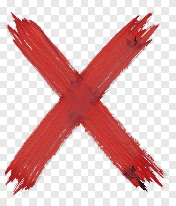 Red Brush Stroke Cross Mark PNG