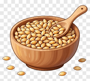 Wooden Bowl Filled With Seeds PNG