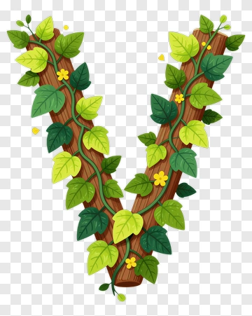 Vine Covered Letter V PNG