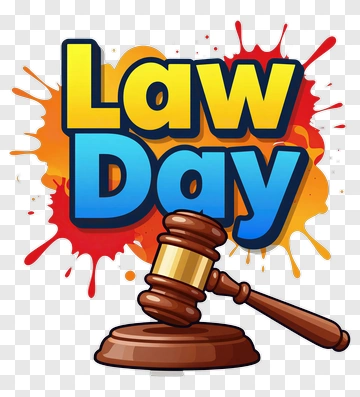 Law Day With Gavel And Colorful Background PNG