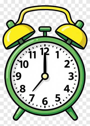 Green Alarm Clock With Yellow Bells PNG