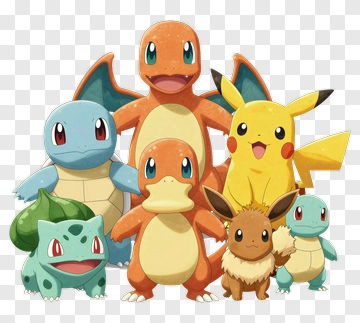Pokemon Character Group PNG
