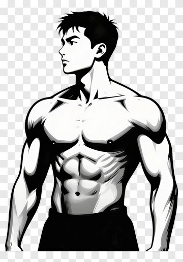 Muscular Man In Profile PNG