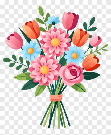Colorful Flower Bouquet PNG