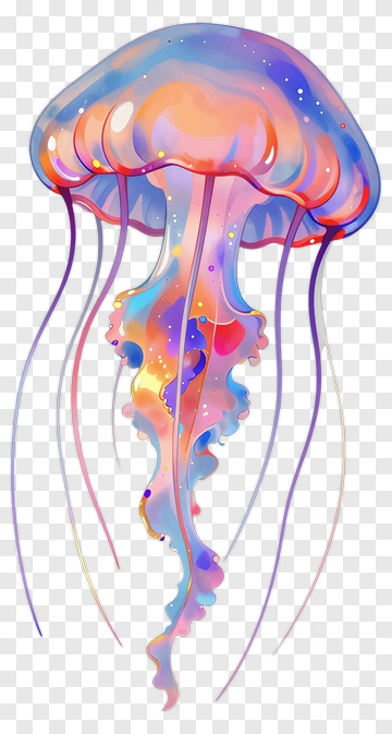 Colorful Jellyfish PNG
