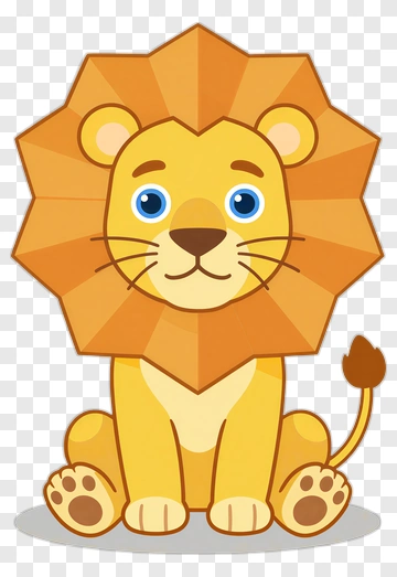 Cartoon Lion Sitting PNG