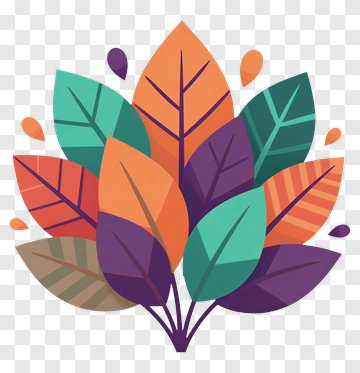 Colorful Leaf Arrangement PNG