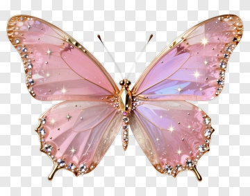 Pink Butterfly With Sparkling Details PNG