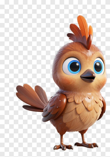 Cartoon Bird With Big Eyes PNG
