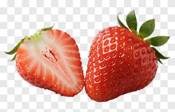 Fresh Strawberry With Half Cut PNG