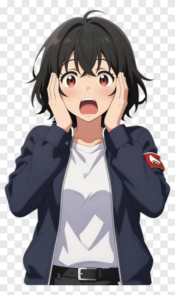 Surprised Girl In A Jacket PNG
